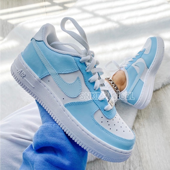 Nike custom air force 1 low blue baby blue - Picture 2 of 3